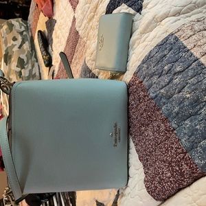 Kate Spade baby blue purse AND wallet